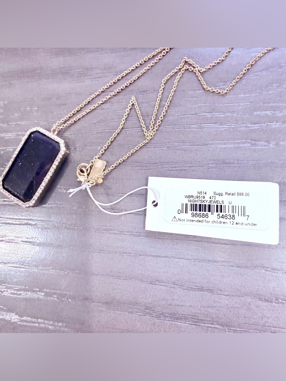 Kate Spade Necklace- Night Sky Jewels- Blue Goldstone Pendant (NWT) - Picture 4 of 5